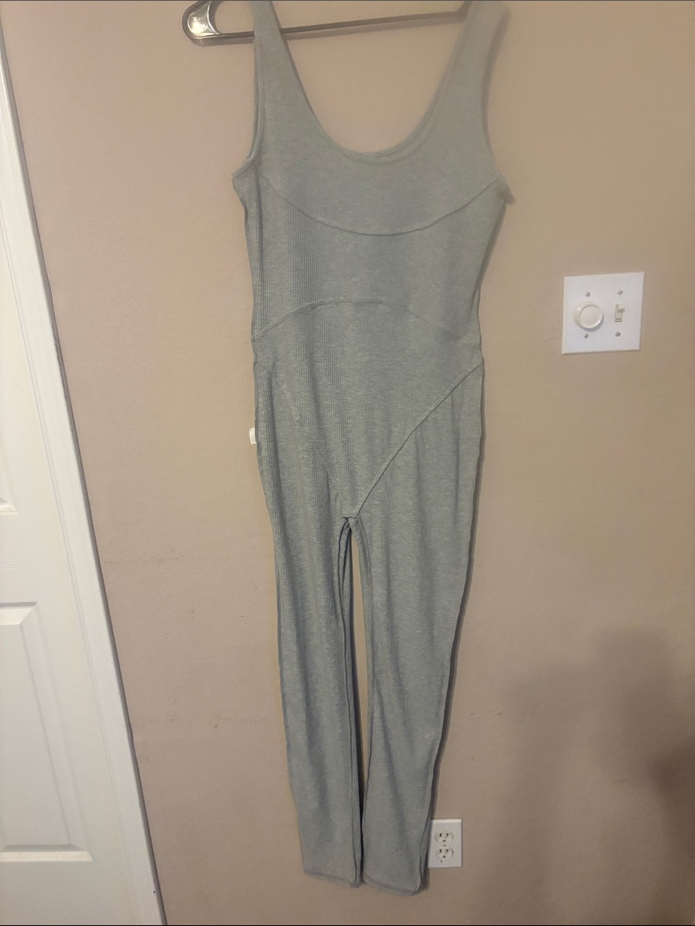 Fashion Nova Ribbed Scoop-Neck Jumpsuit in Sage Green